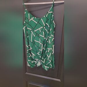 Green Geometric Tank Top-Medium